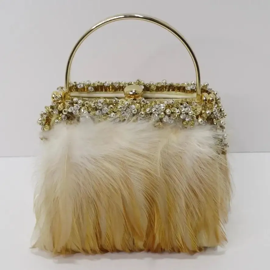 Moo Moo Charelston Feather Novelty Minaudiere