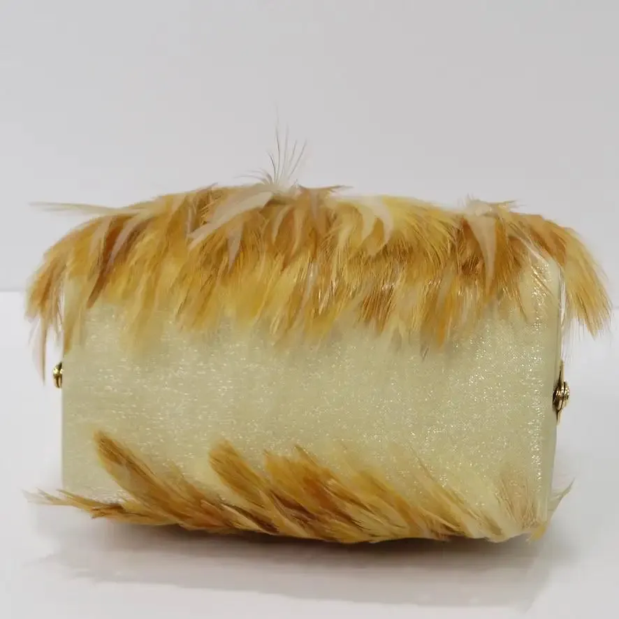 Moo Moo Charelston Feather Novelty Minaudiere