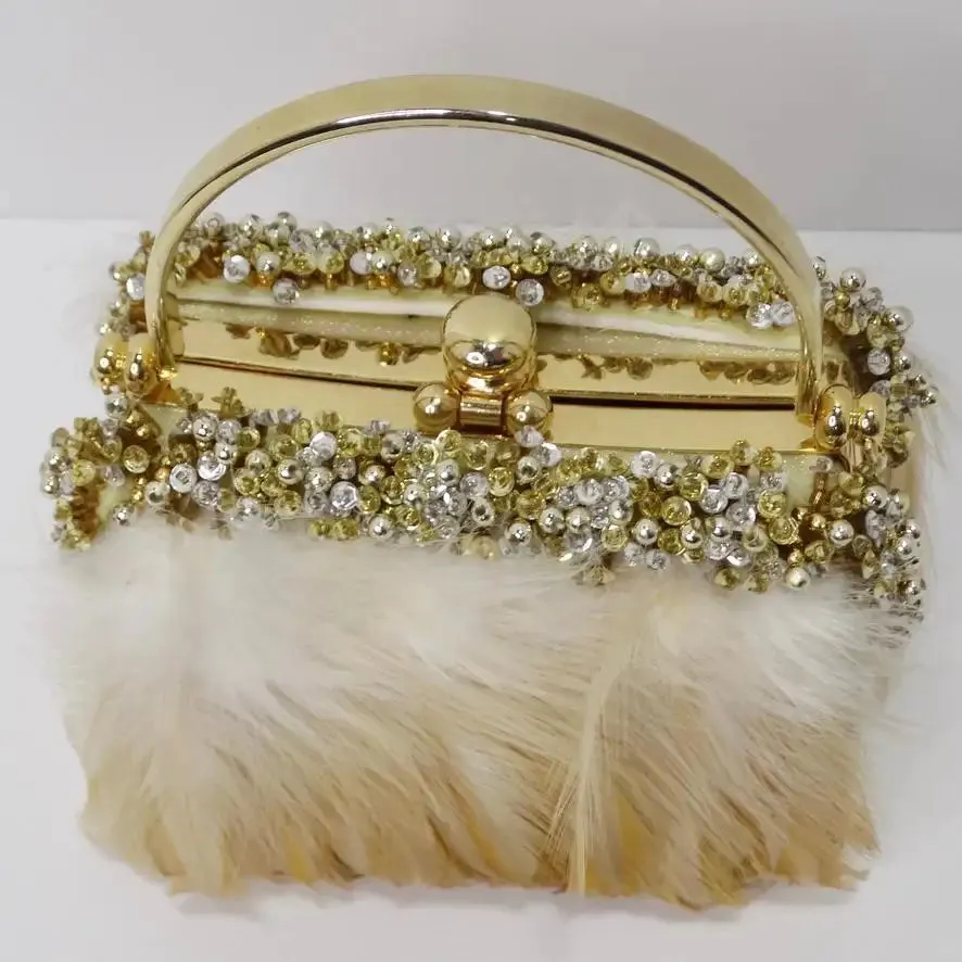 Moo Moo Charelston Feather Novelty Minaudiere