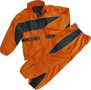 MOTORCYCLE MOTORBIKE RAIN GEAR WOMENS RAIN SUIT WATERPROF LIGHTWEIGHT BLK ORNGE