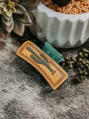 Mustard Cactus Hair Clip