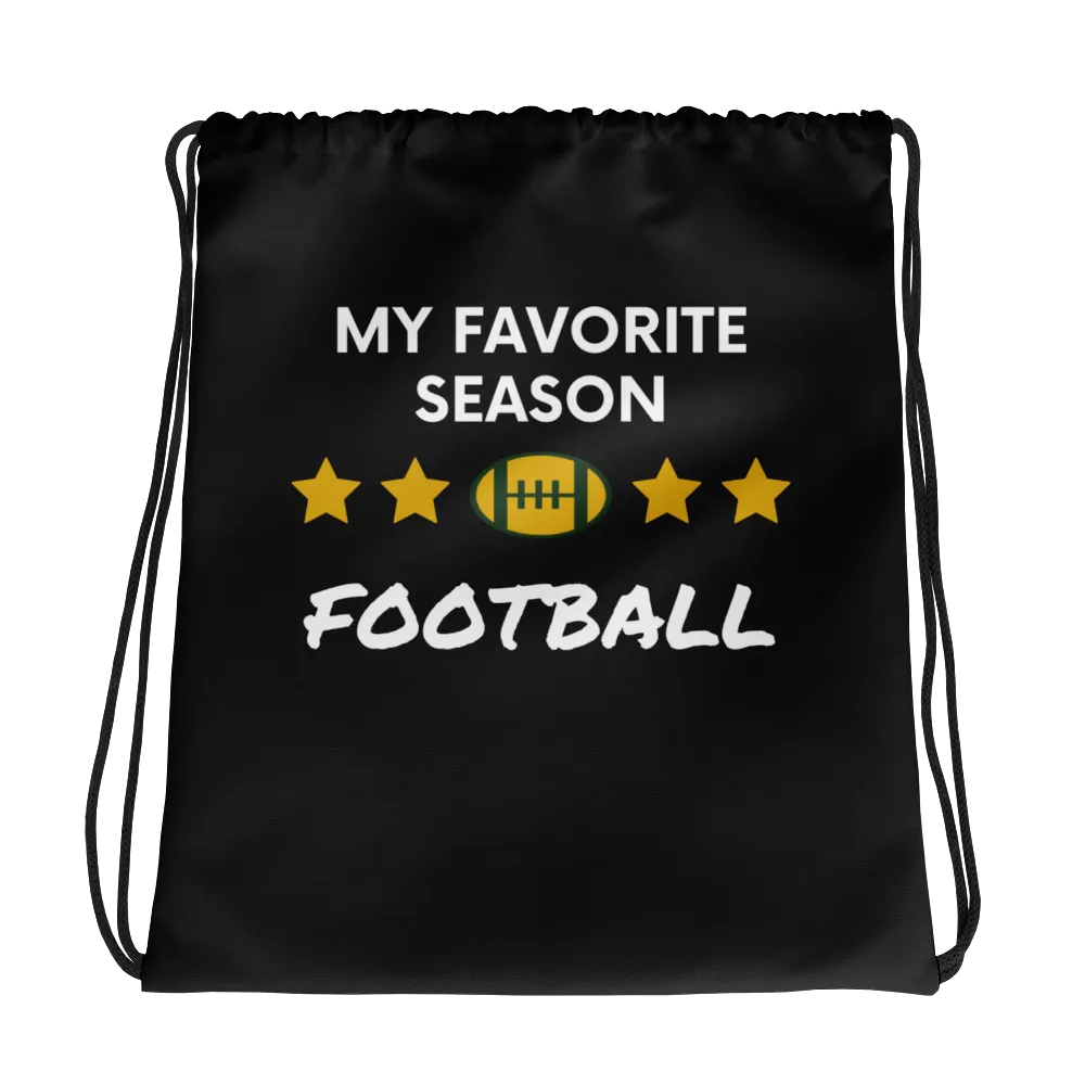 My Favorite Season Football - Drawstring bag (Black Color)