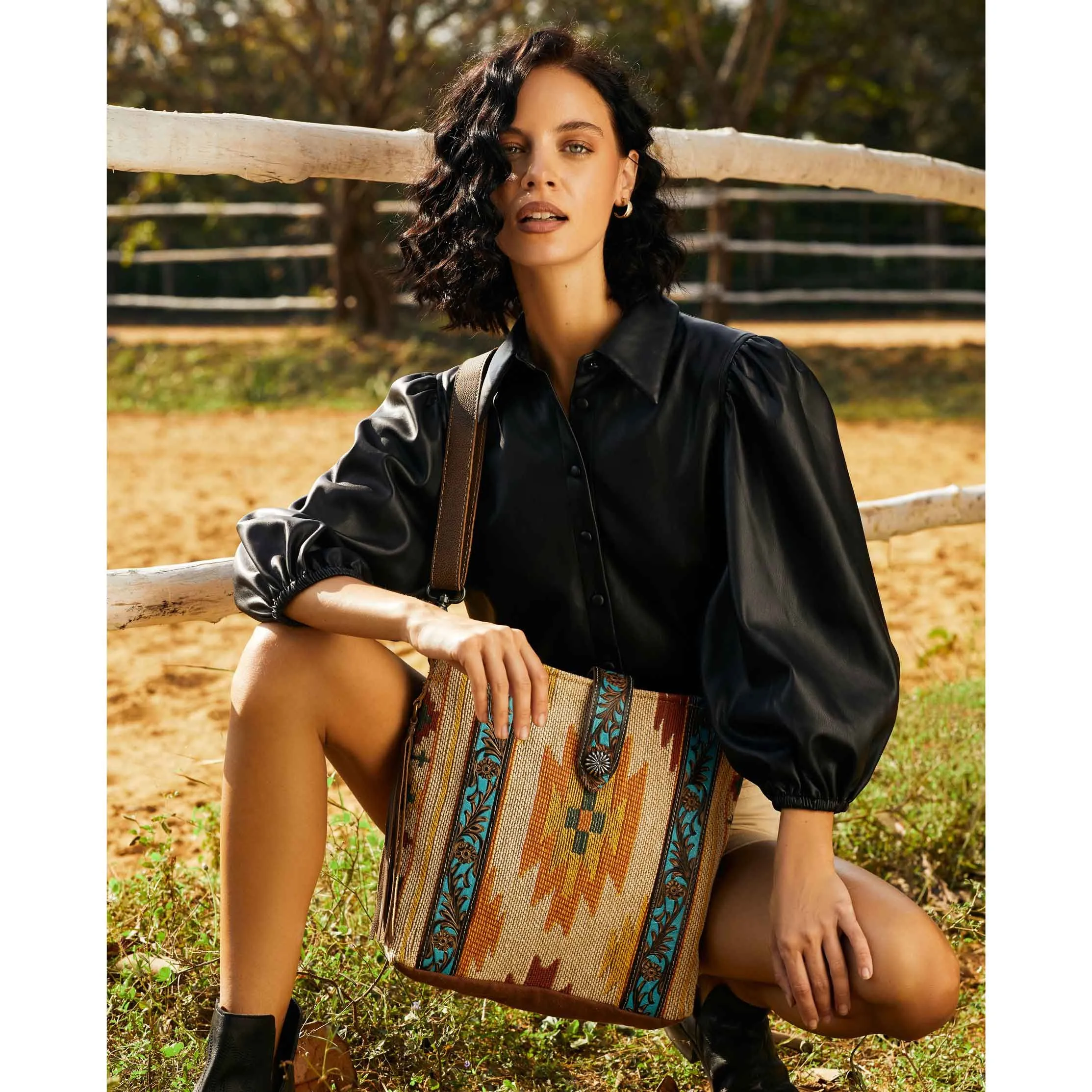 Myra Bag Beaming & Bright Hand-Tooled Bag
