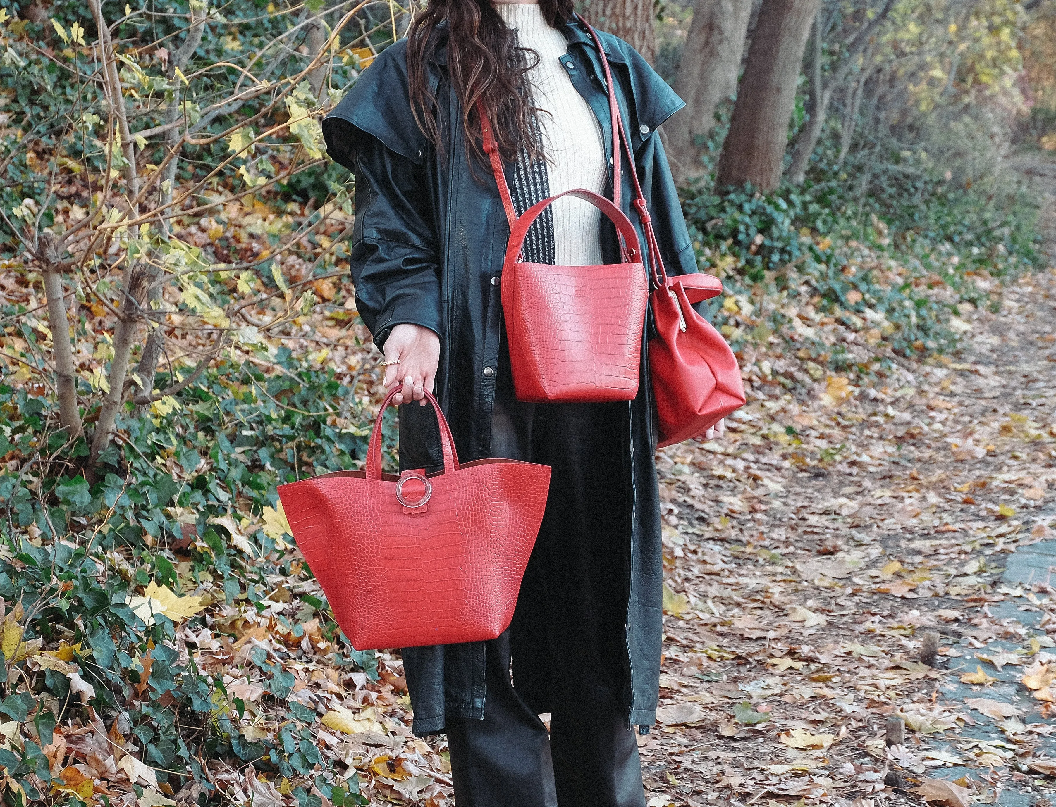 Nº49 Cross Handle Bucket - Rouge Croc