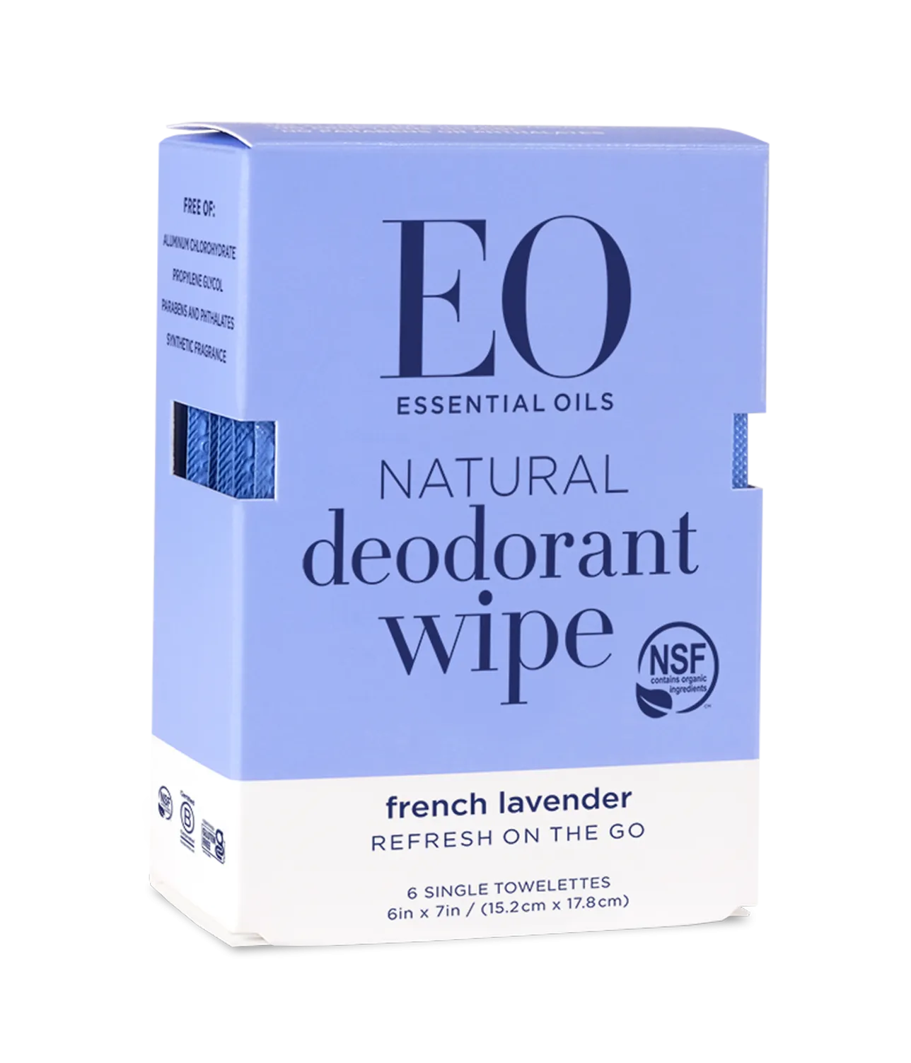 Natural Deodorant Wipes Lavender Case Pack of 12
