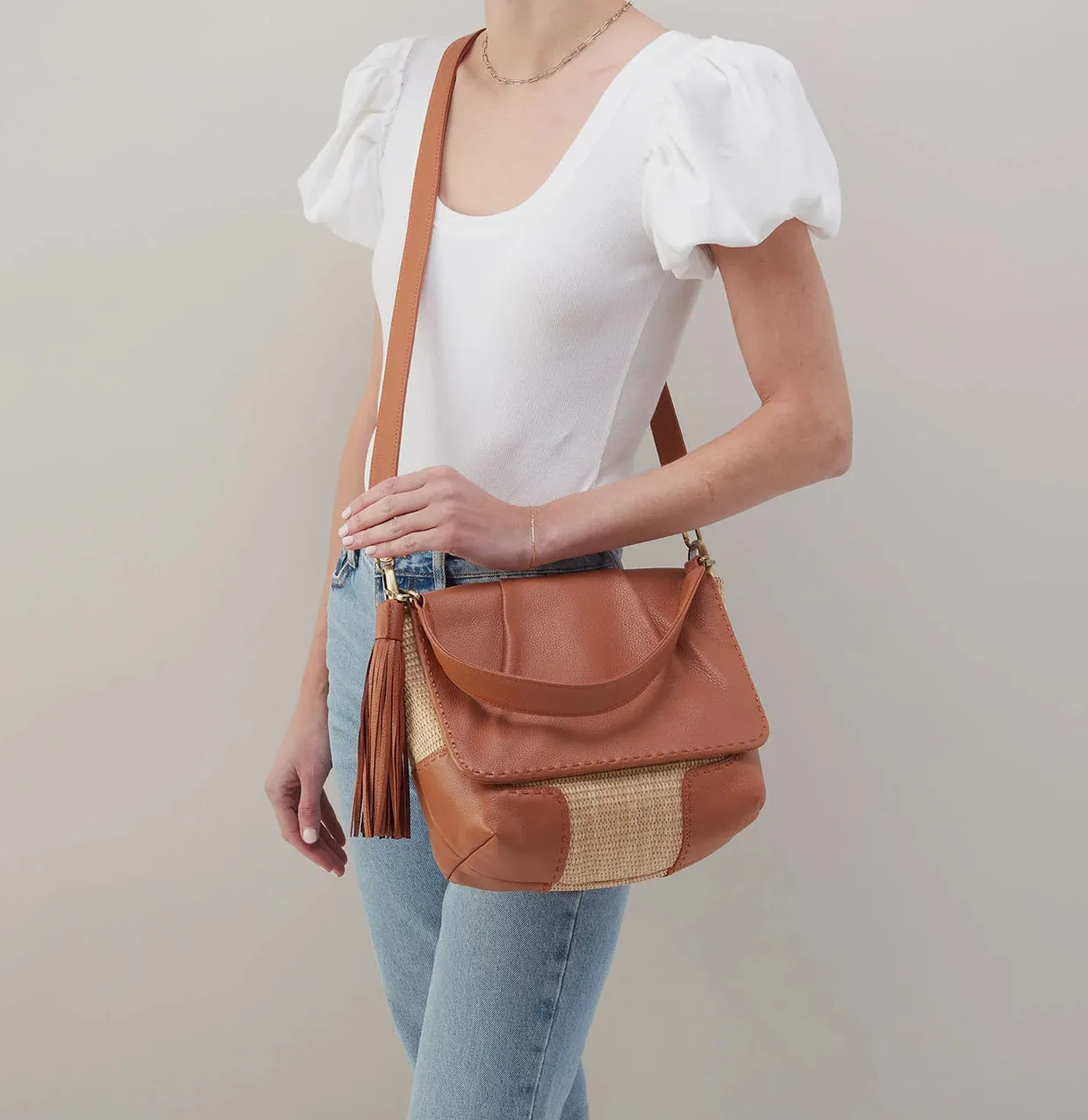 NEW Hobo HARLEY Convertible Shoulder Bag - Natural Straw