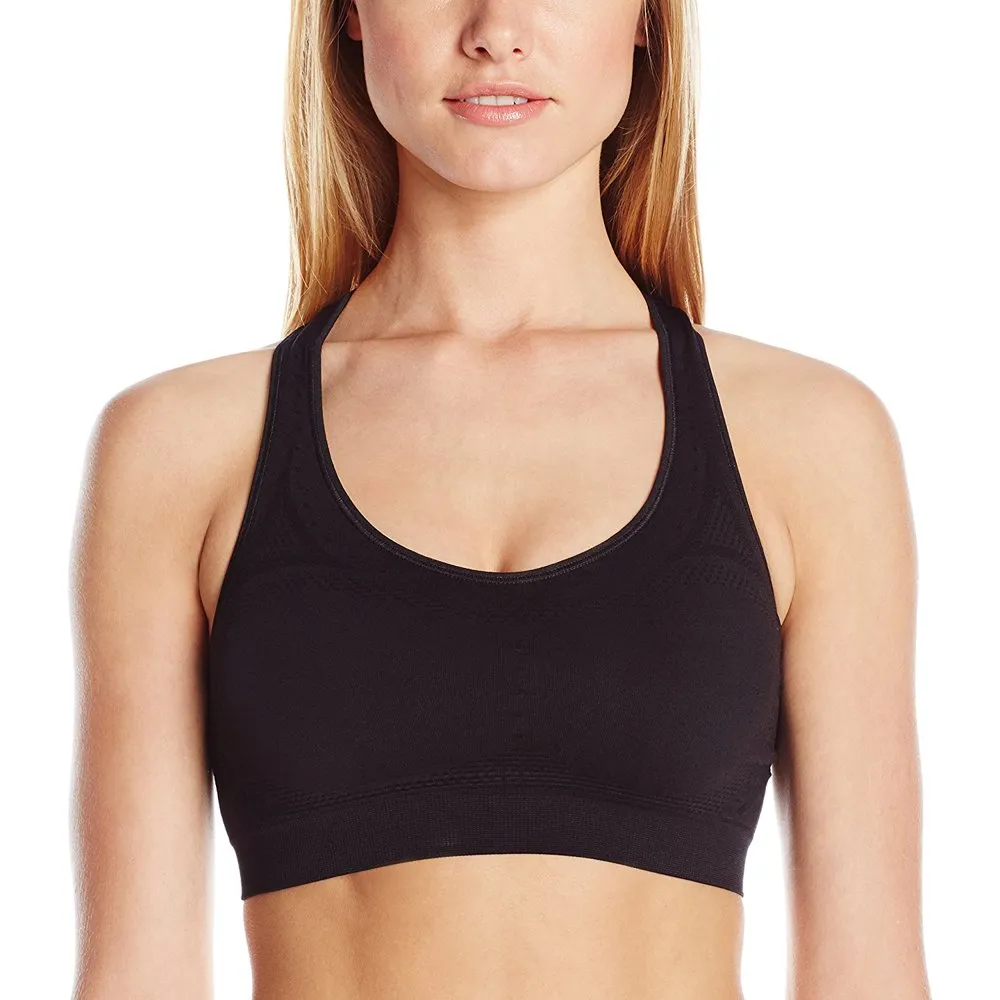 New Sport Women's Seamless Racerback Sports Bra, Black, Sz S!