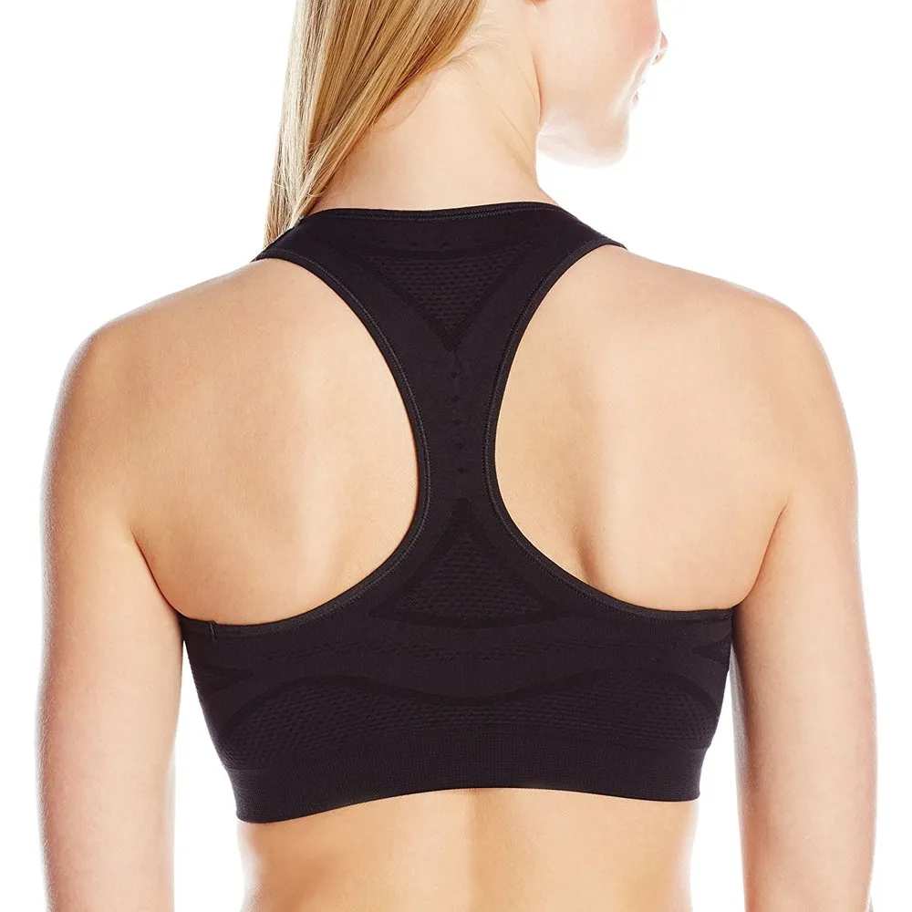 New Sport Women's Seamless Racerback Sports Bra, Black, Sz S!