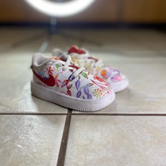 Nike Force 1 18 BT White Gym Red CU2986-961 Toddler size 6c