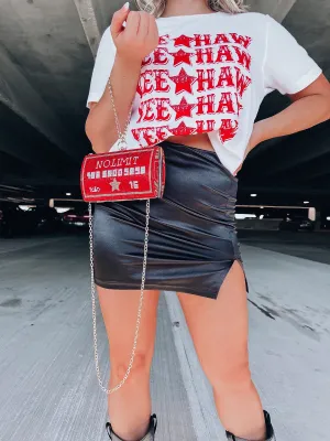 No Limit Rhinestone Tube Clutch/Crossbody - Red