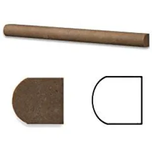 Noce Travertine Honed 3/4 X 12 Bullnose Liner Trim Molding - Box of 5 pcs.