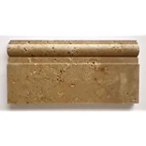 Noce Travertine Honed 6 X 12 Baseboard Trim Molding - STANDARD QUALITY - Lot of 20 Pieces