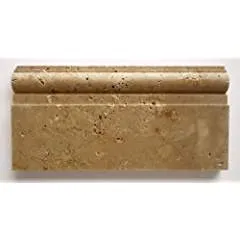 Noce Travertine Honed 6 X 12 Baseboard Trim Molding - STANDARD QUALITY - Lot of 20 Pieces