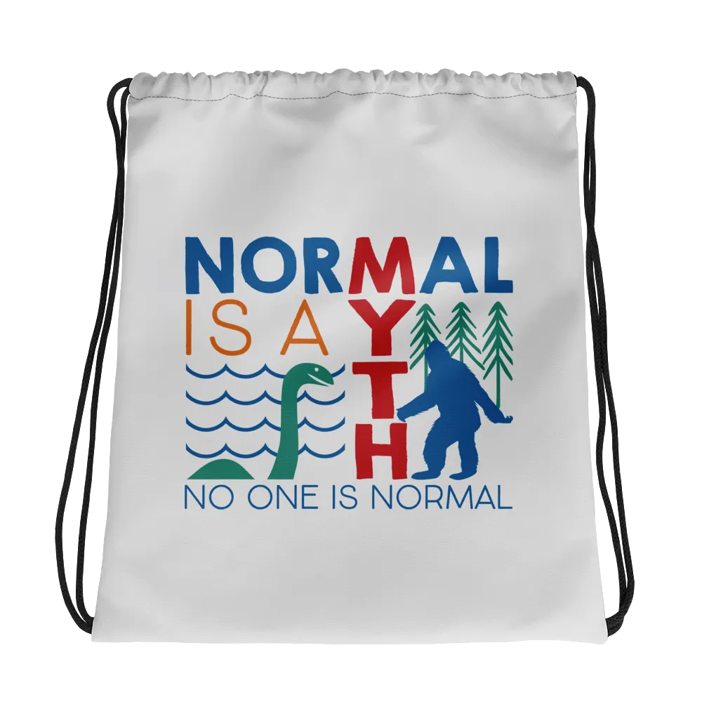 Normal is a Myth (Bigfoot & Loch Ness Monster) Drawstring Bag