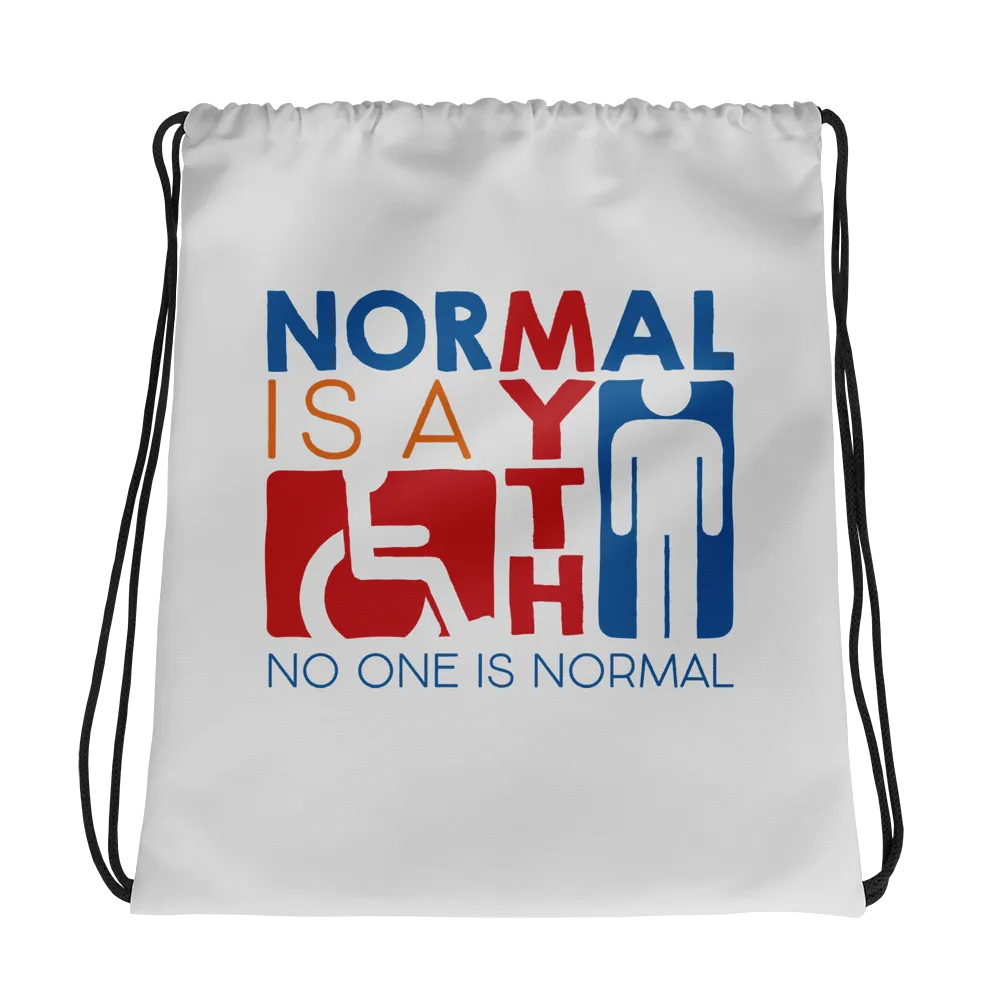 Normal is a Myth (Sign Icons) Drawstring Bag