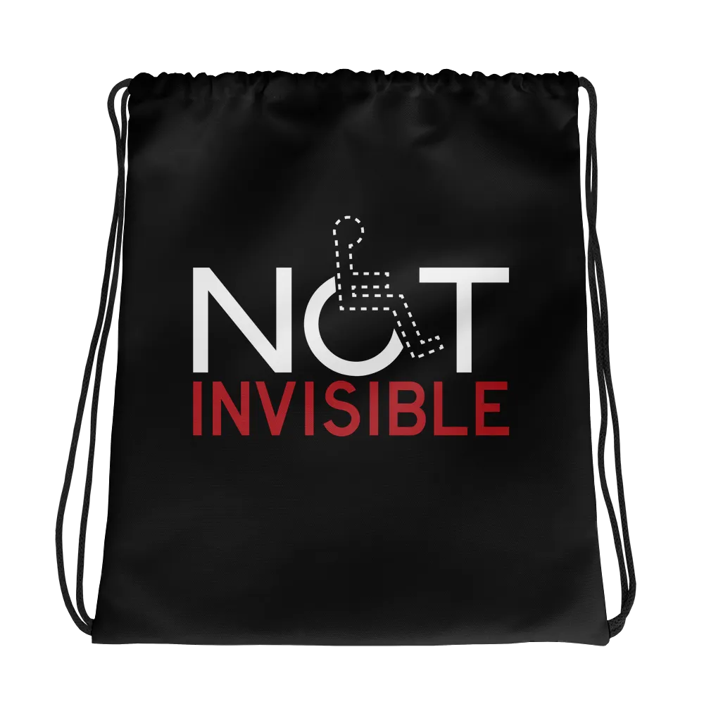 Not Invisible (Black Drawstring Bag)