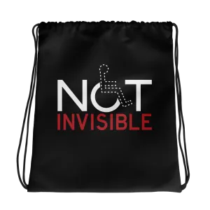 Not Invisible (Black Drawstring Bag)