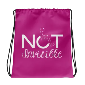 Not Invisible (Pink Drawstring Bag)