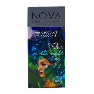 NOVA Artisanal Tempered Chocolate - Milk With Coconut - Slab 100g