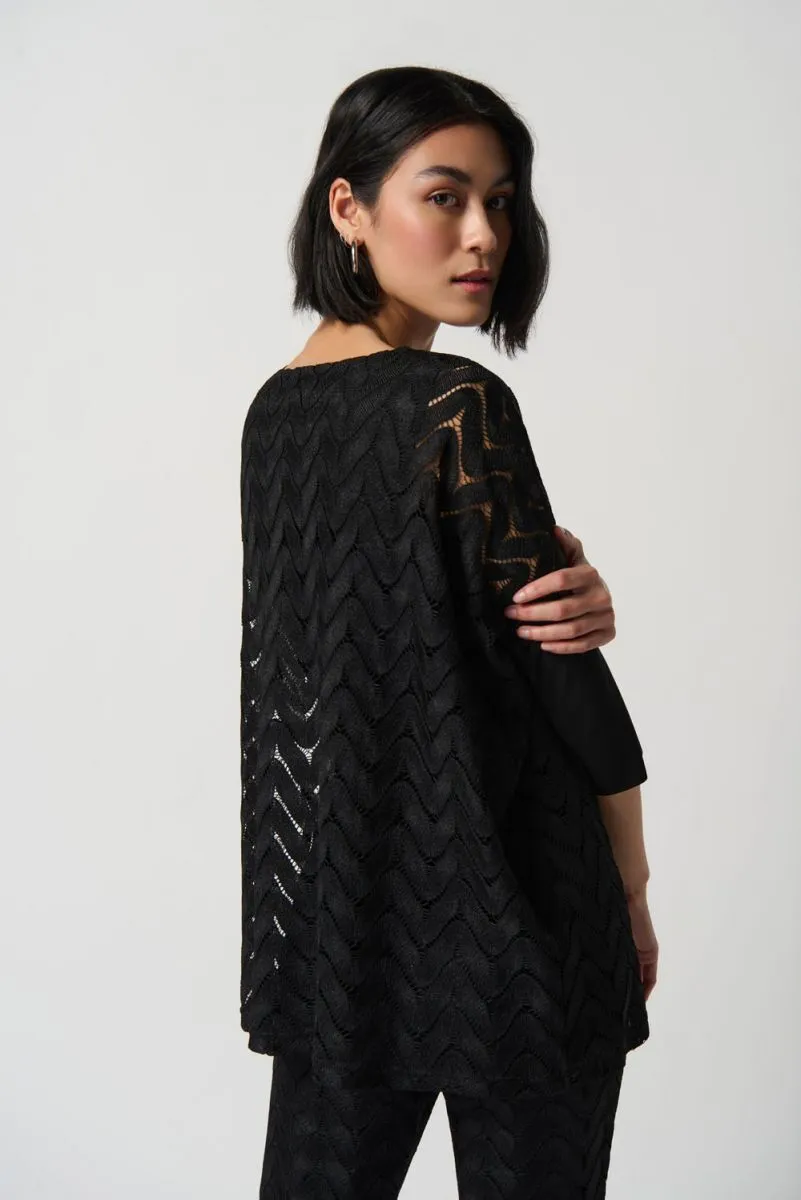 Novelty Knit Boxy Layered Tunic Style 234232