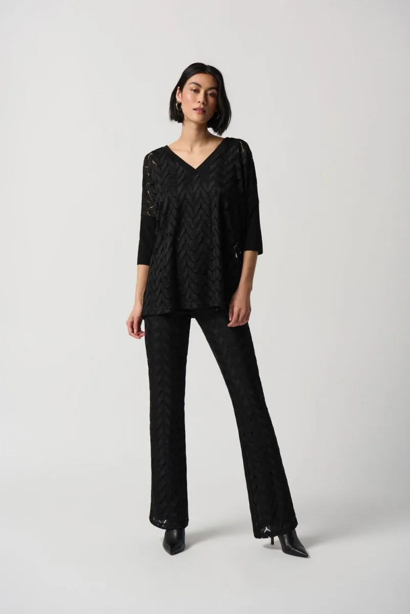Novelty Knit Boxy Layered Tunic Style 234232