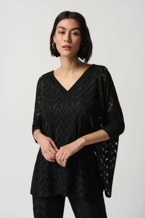 Novelty Knit Boxy Layered Tunic Style 234232