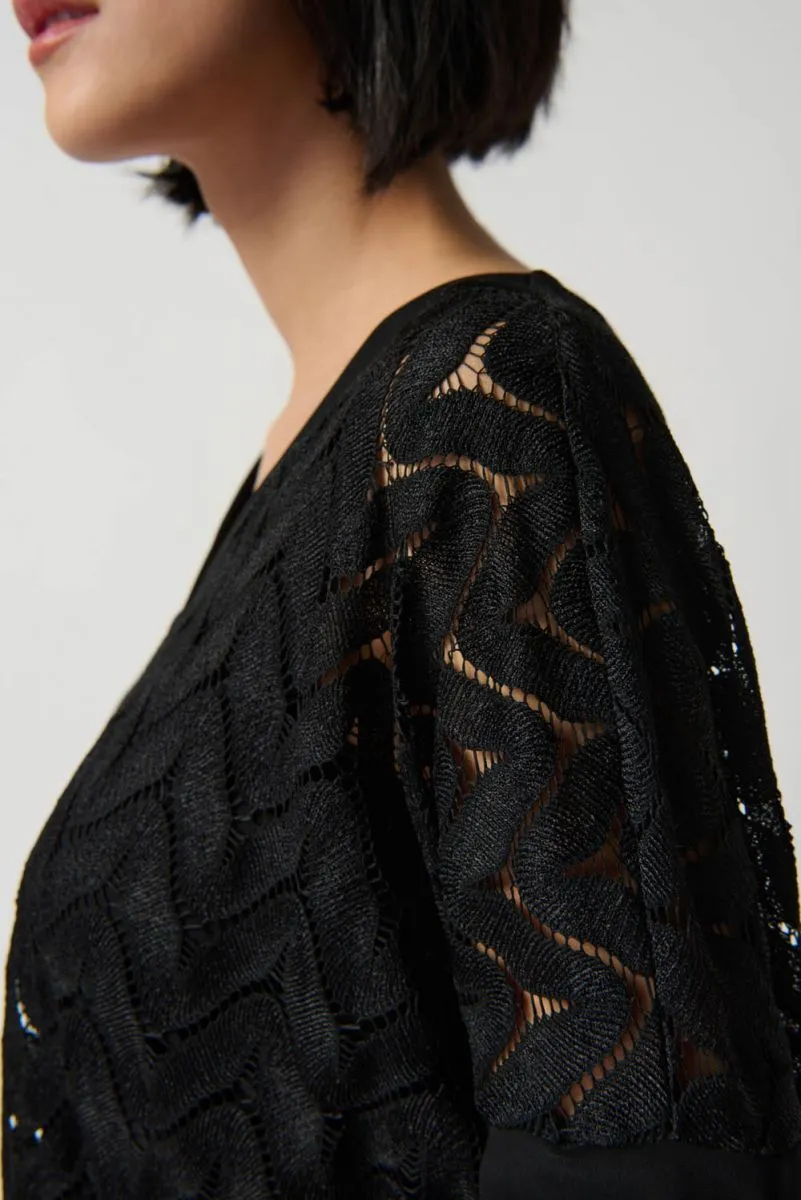 Novelty Knit Boxy Layered Tunic Style 234232