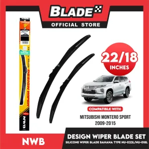 NWB Design Wiper Blade Set, Banana Type NU-022L 22' ' And NU-018L 18' ' Set of 2pcs Car Wiper For Mitsubishi Montero Sport
