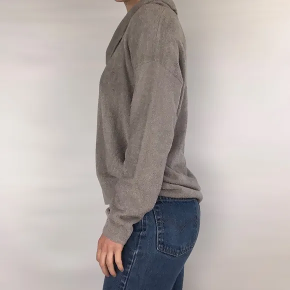 NWT Barefoot Dreams CozyChic Lite Cowlneck Pullover in Pewter Size M