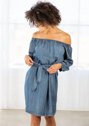 Off Shoulder Tencel Mini Dress