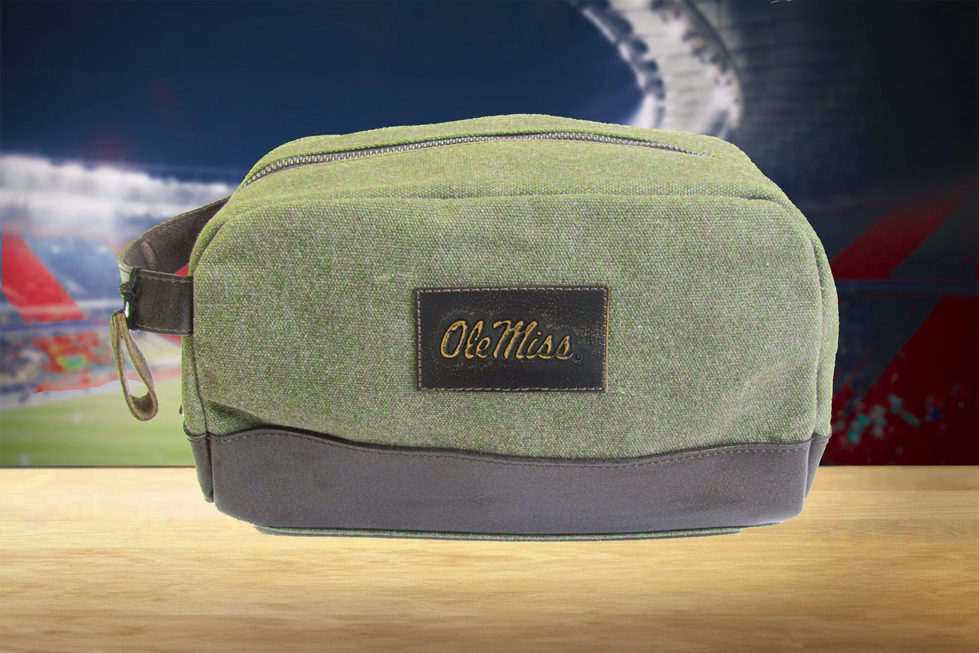Ole Miss Rebels Waxed Canvas Toiletry Dopp Bag
