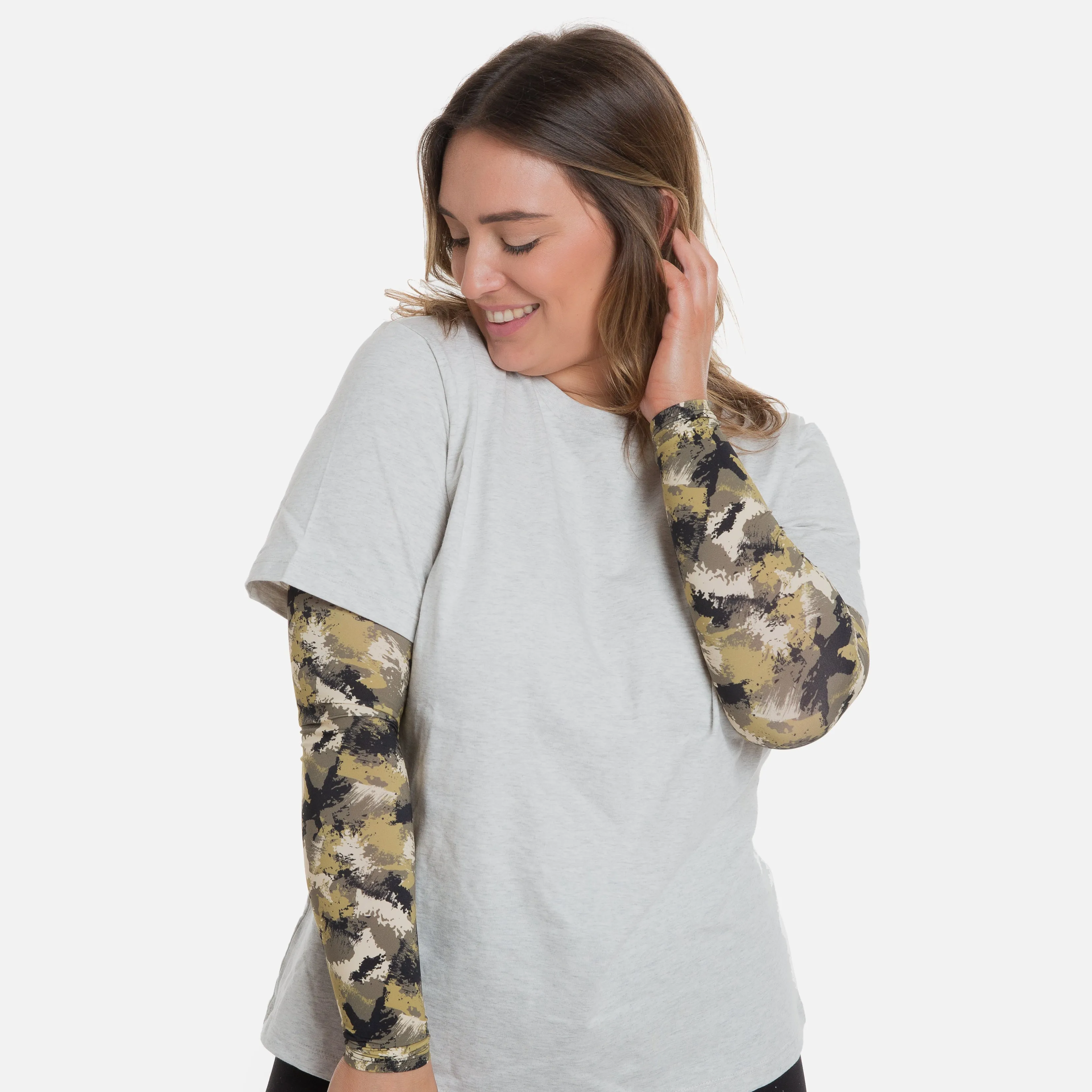 Olive Camo Arm Sleeves - Adult