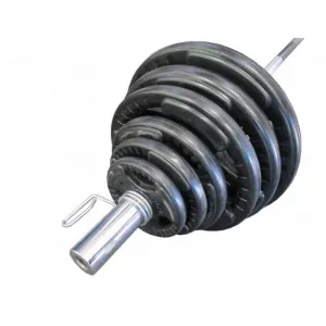 Olympic Rubber Coated Tri Grip Plate & Barbell Package | 150kg