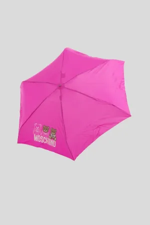 Ombrello Moschino "Bear Scribbles" Supermini   pendente teddy - Fuchsia