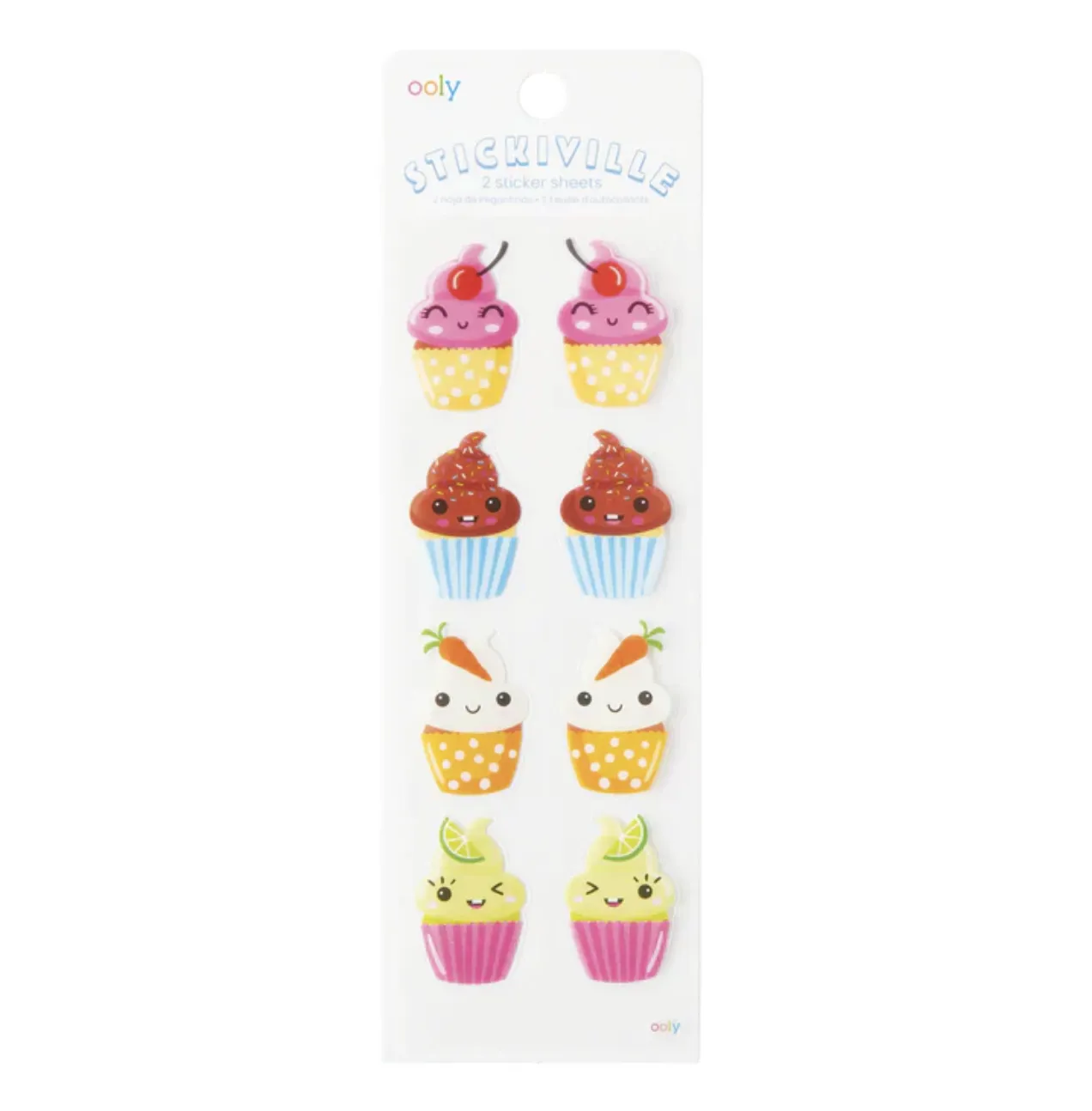 Ooly - Stickiville Clear Stickers - Happy Cupcakes
