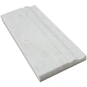 Oriental White (Eastern White) Marble Baseboard Trim Molding, Polished