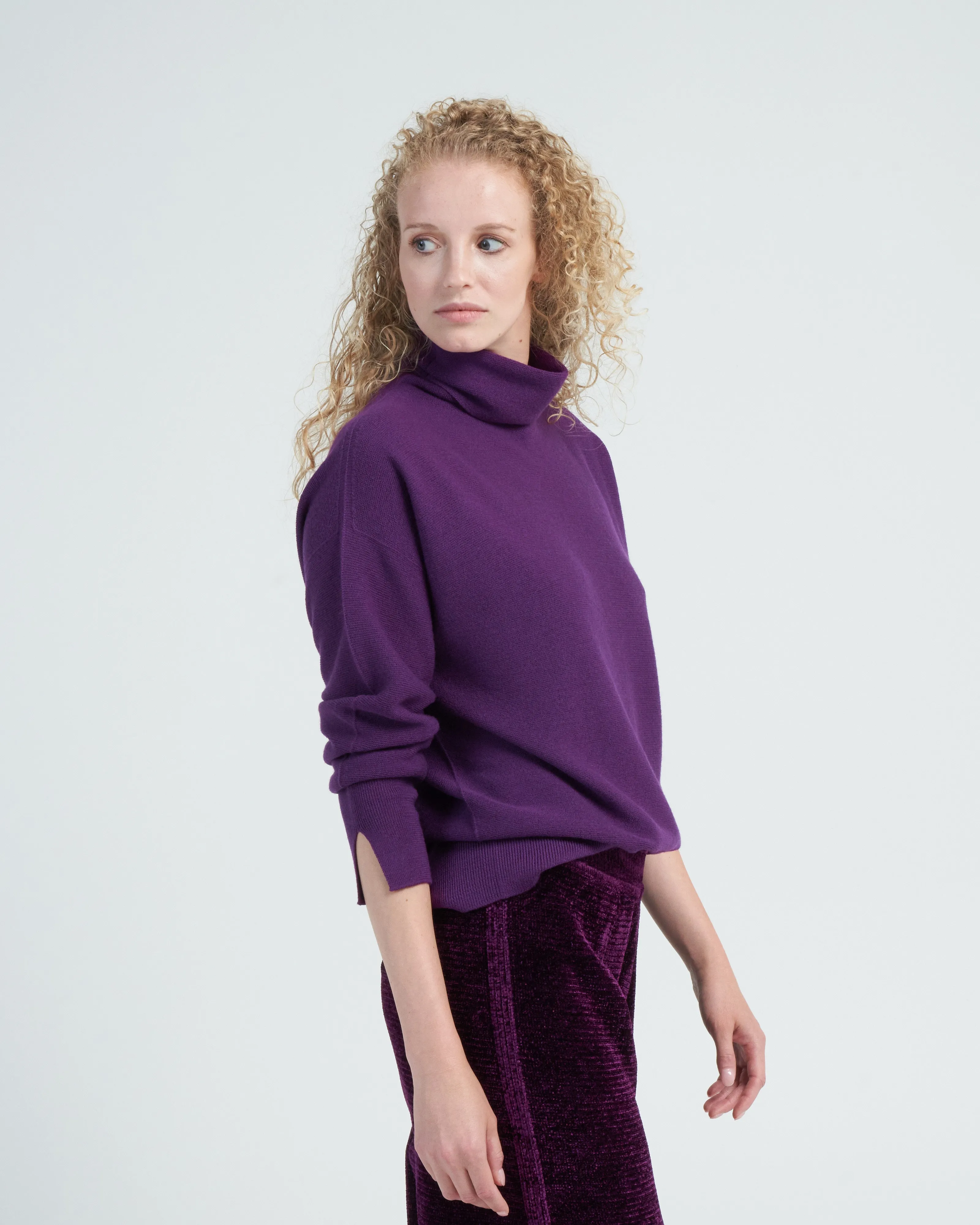 oversized high collar - royal purple