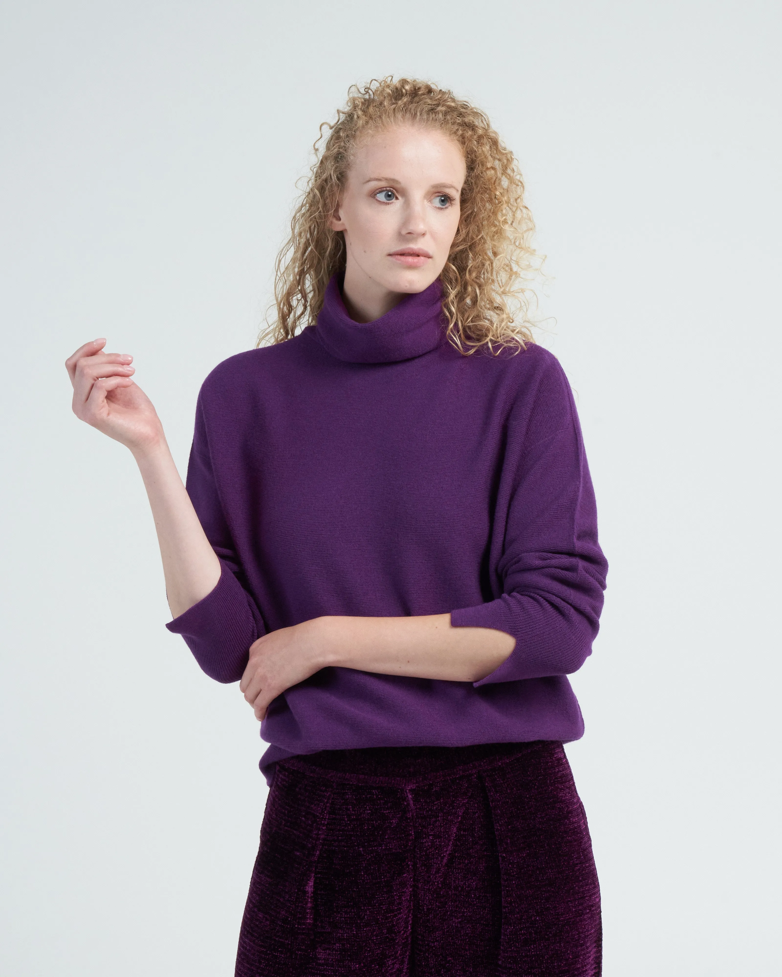 oversized high collar - royal purple