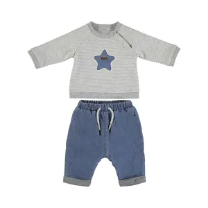 Pants and Sweatshirt in Blue Denim 2560