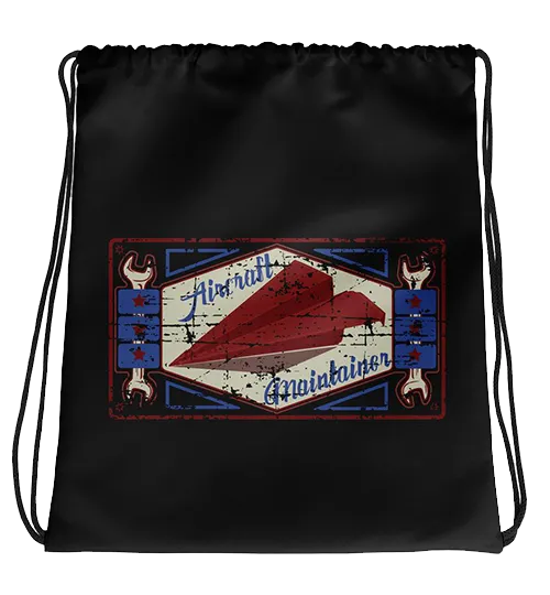 Paper Aircraft Maintainer Drawstring bag