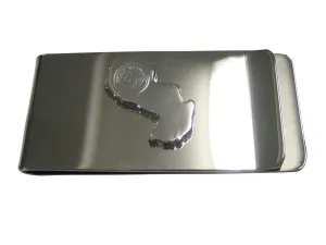 Paraguay Map Shape and Flag Design Money Clip
