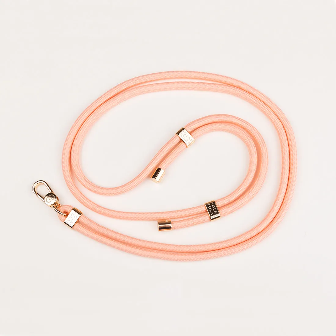 Peach Pink Crossbody Phone Strap with Card