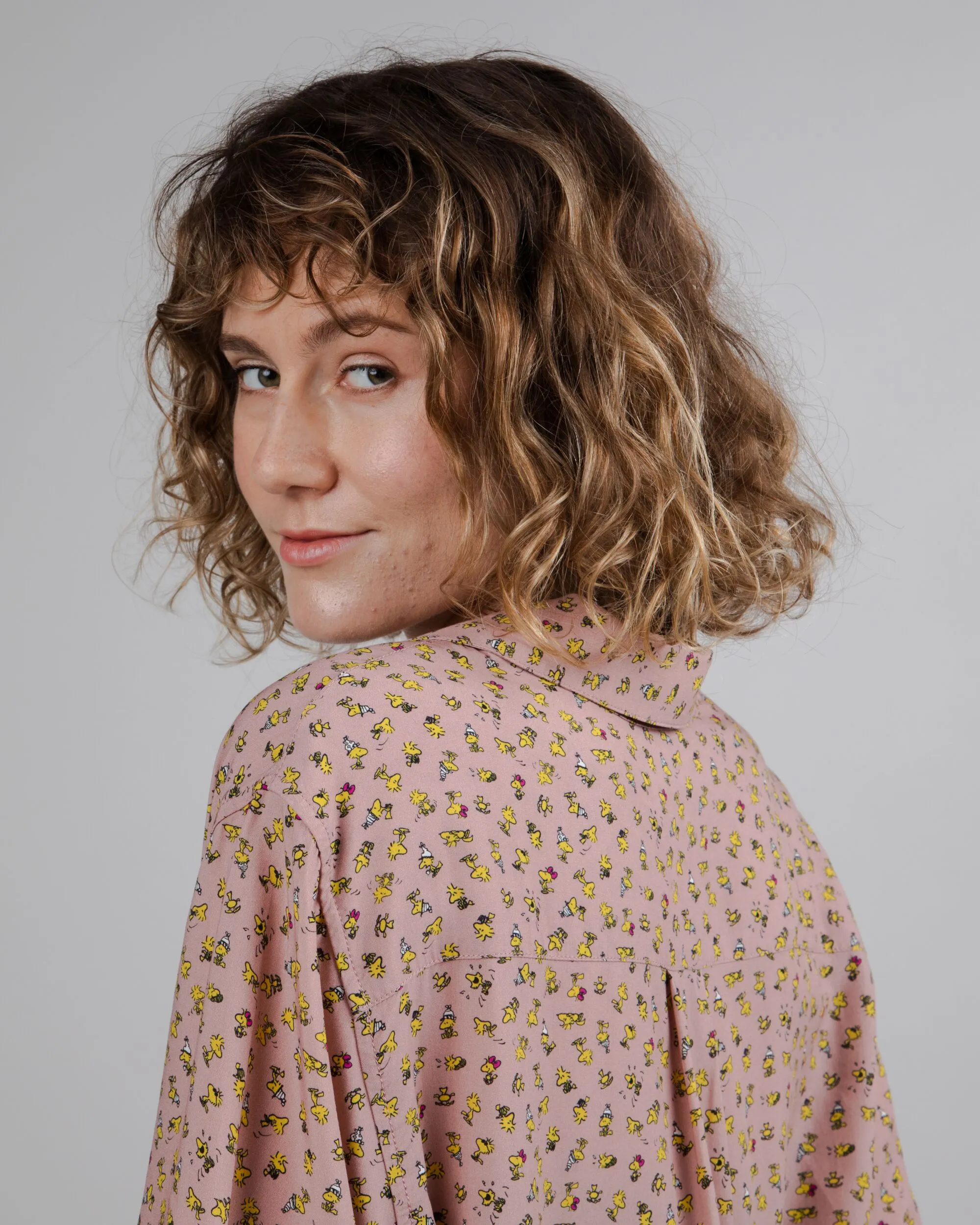 Peanuts Woodstock Aloha Blouse Pink
