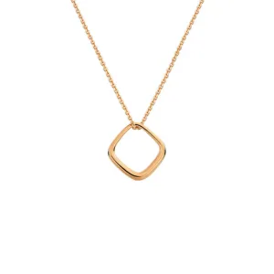 Pendentif quadra en or rose 18kt sur chaine 18 pouces