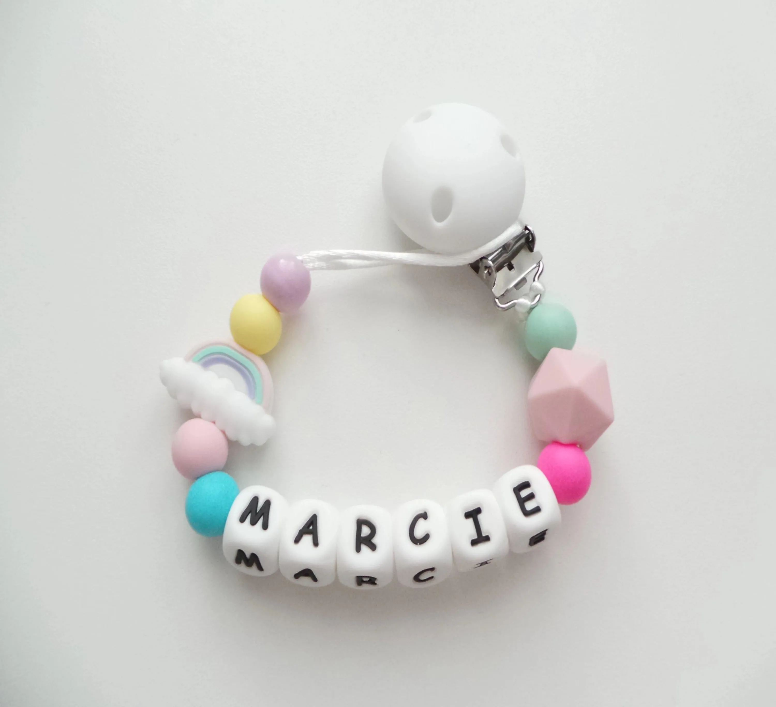 Personalised Dummy clip - Rainbow colours