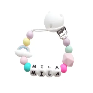 Personalised Dummy clip - Rainbow colours