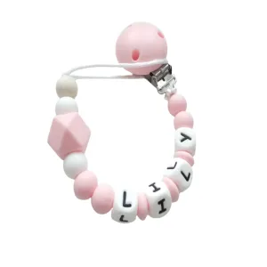 Personalised  dummy clip- Rose Pink
