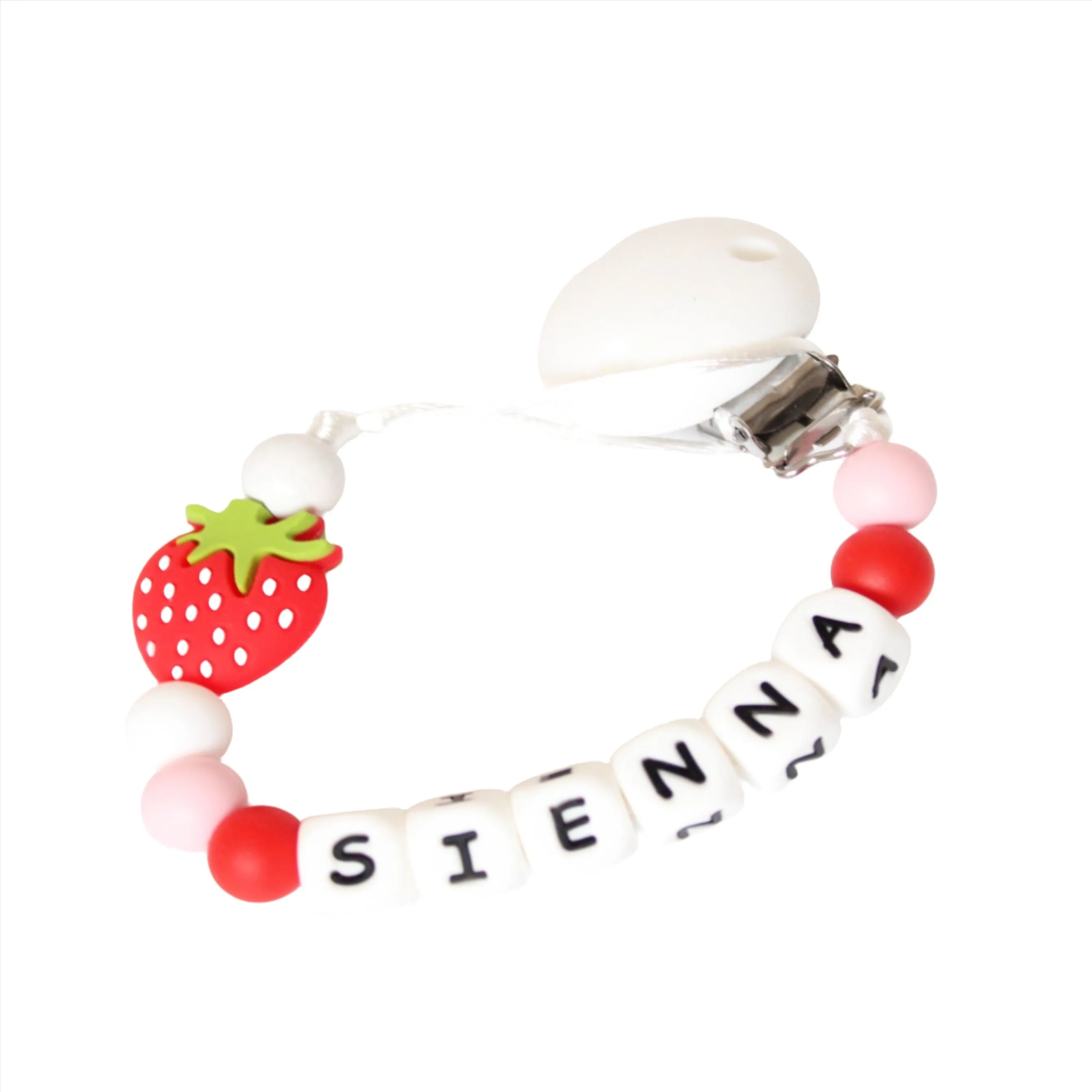 Personalised Strawberry Dummy Clip