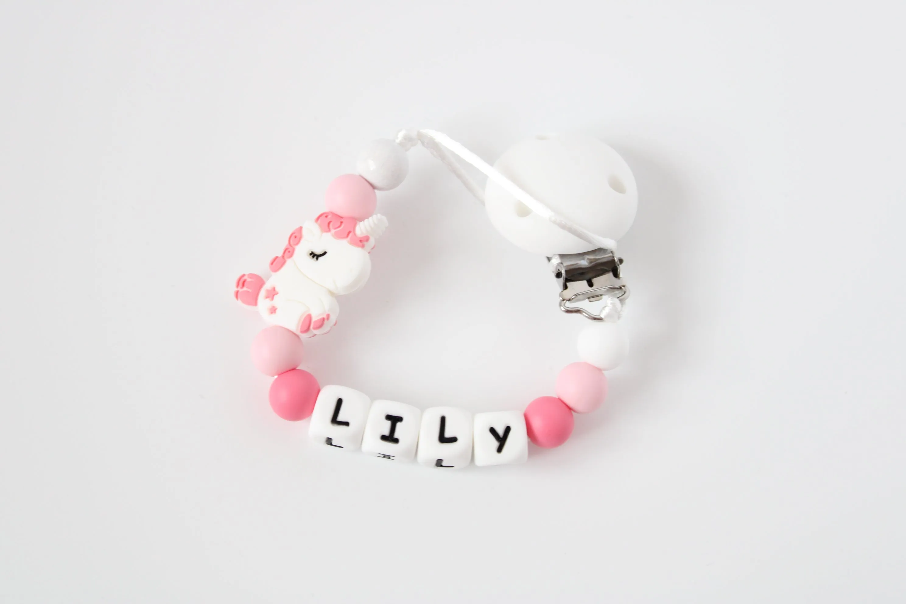 Personalised Unicorn Dummy Clip