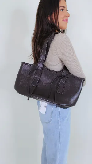 Phoebe Espresso Leather Shoulder Bag